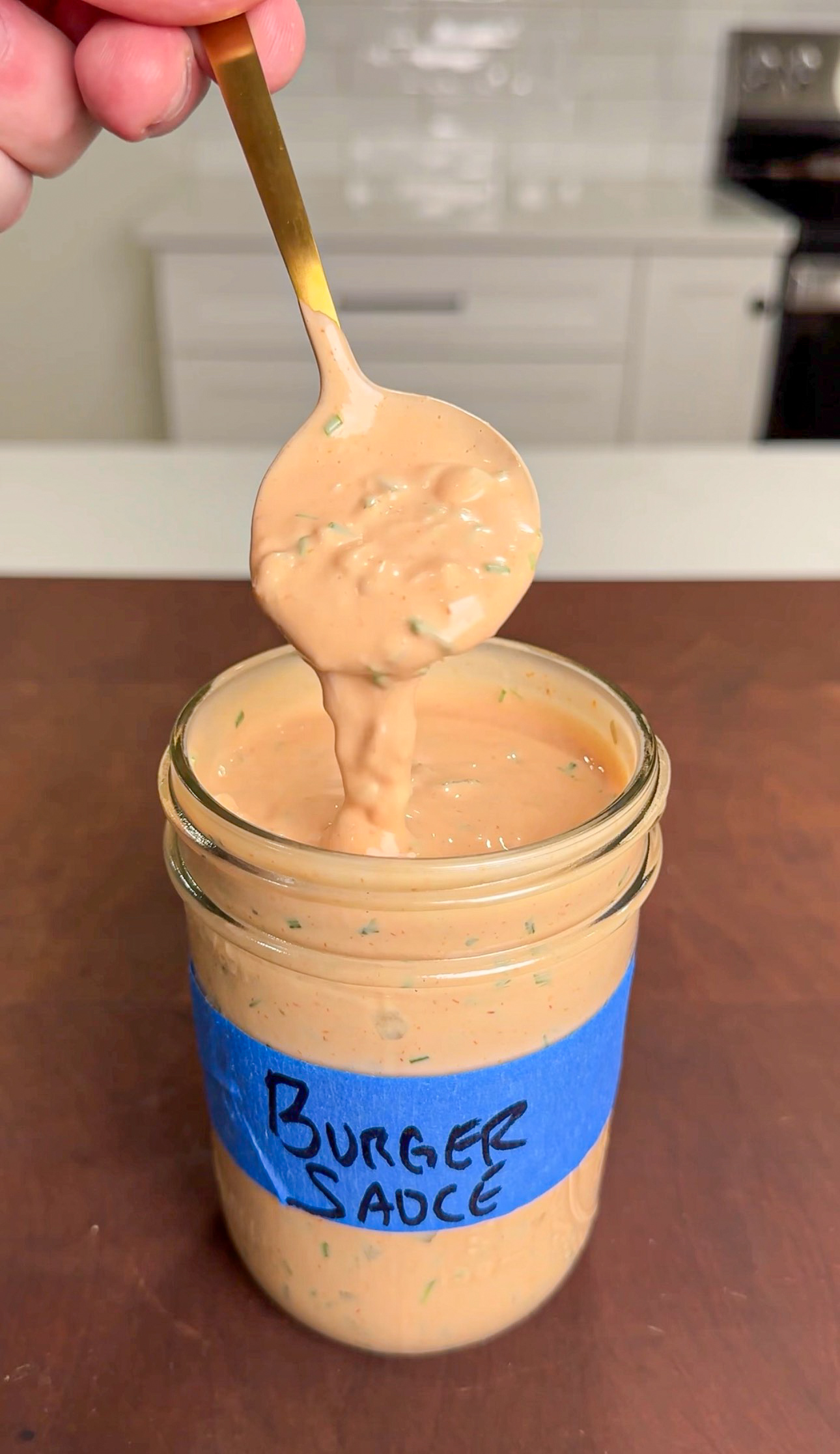 Signature burger sauce (often called &ldquo;spread&rdquo;)