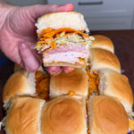 deli meat slider with Italian grinder salad