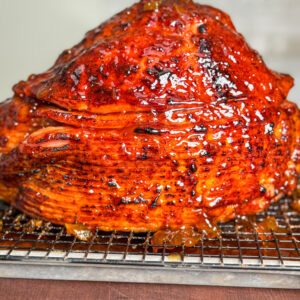 Spiral ham with peach maple glaze