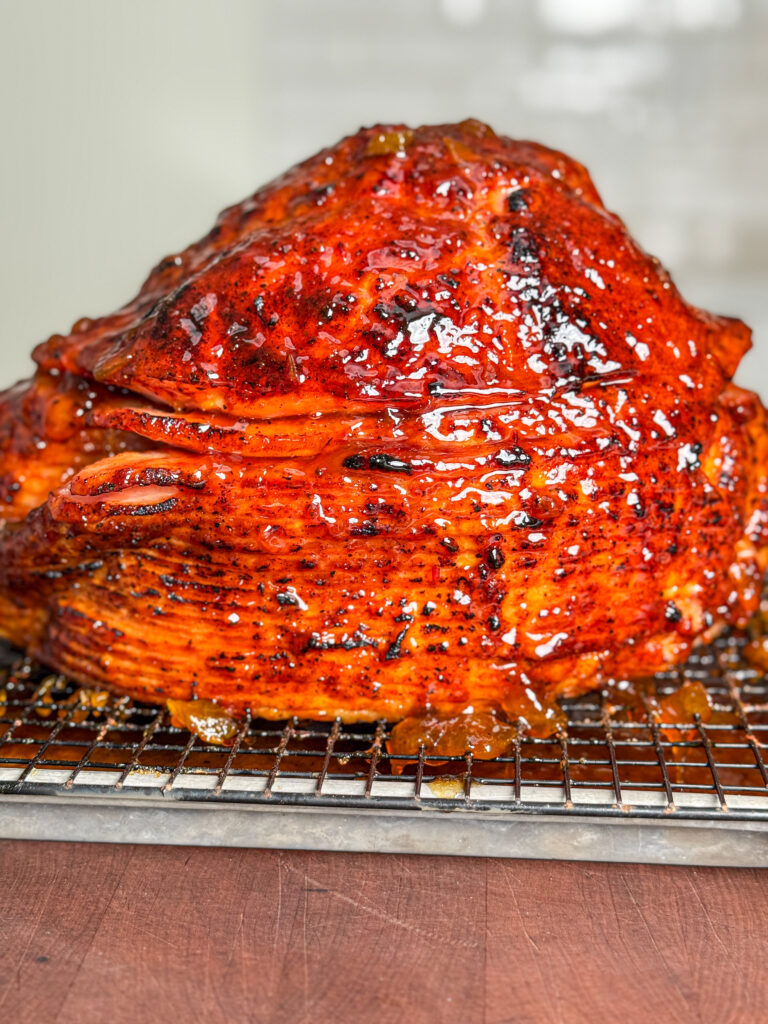Spiral ham with peach maple glaze