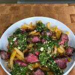 loaded steak fries with chimichurri