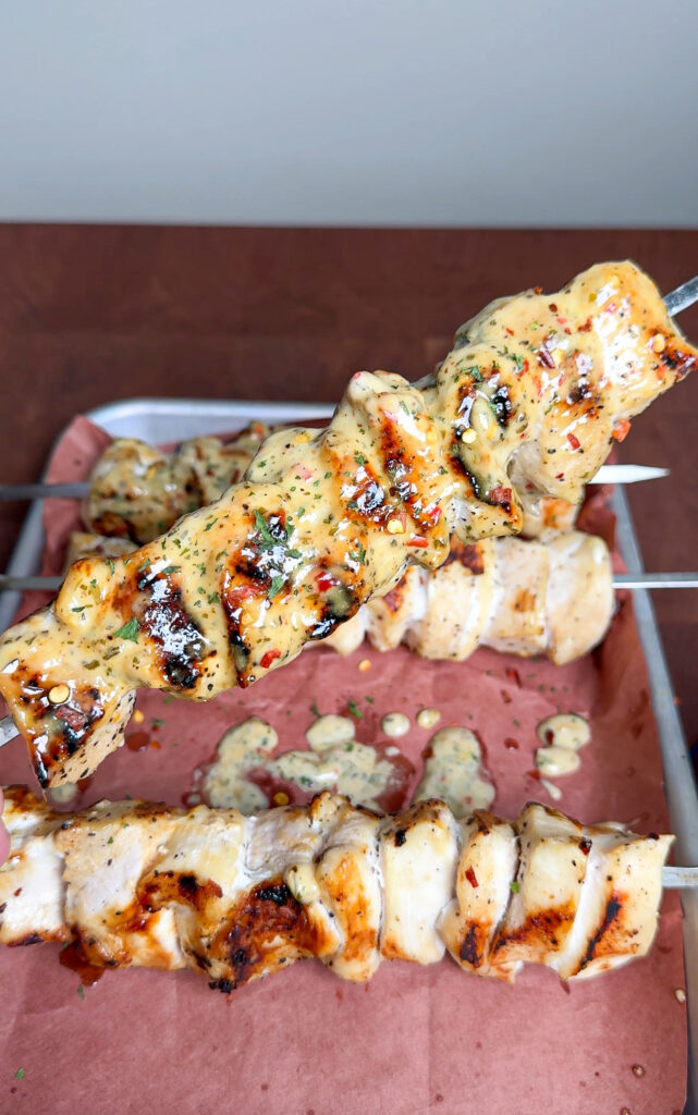 Garlic Parmesan Chicken Skewers