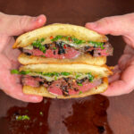 Steak Sandwich with Caramelized Onions & Chimichurri