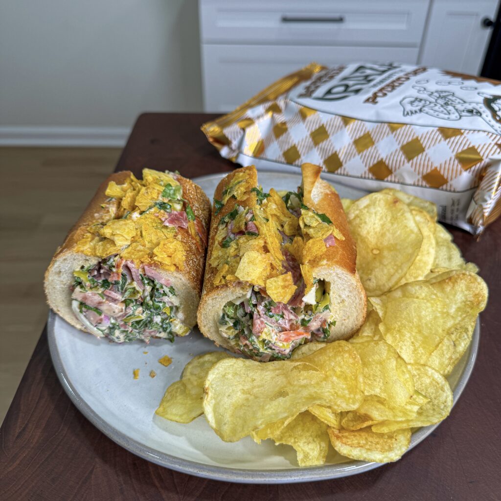 Chopped Italian Sandwiches with Potato Chips