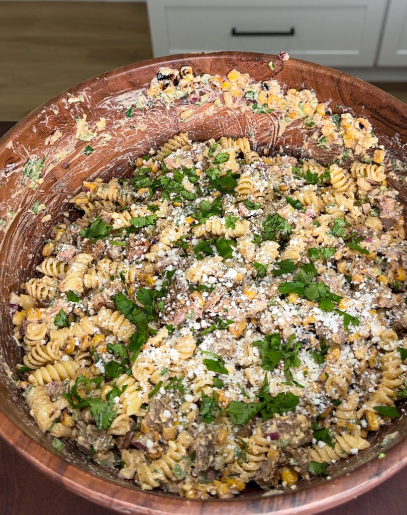 Street Corn Pasta Salad with Steak